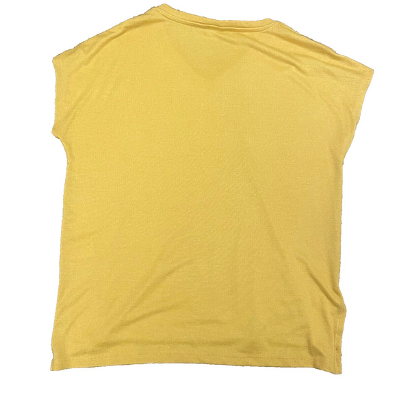 Orvis Large Yellow V-Neck Short Sleeve Top - Picture 3 of 5